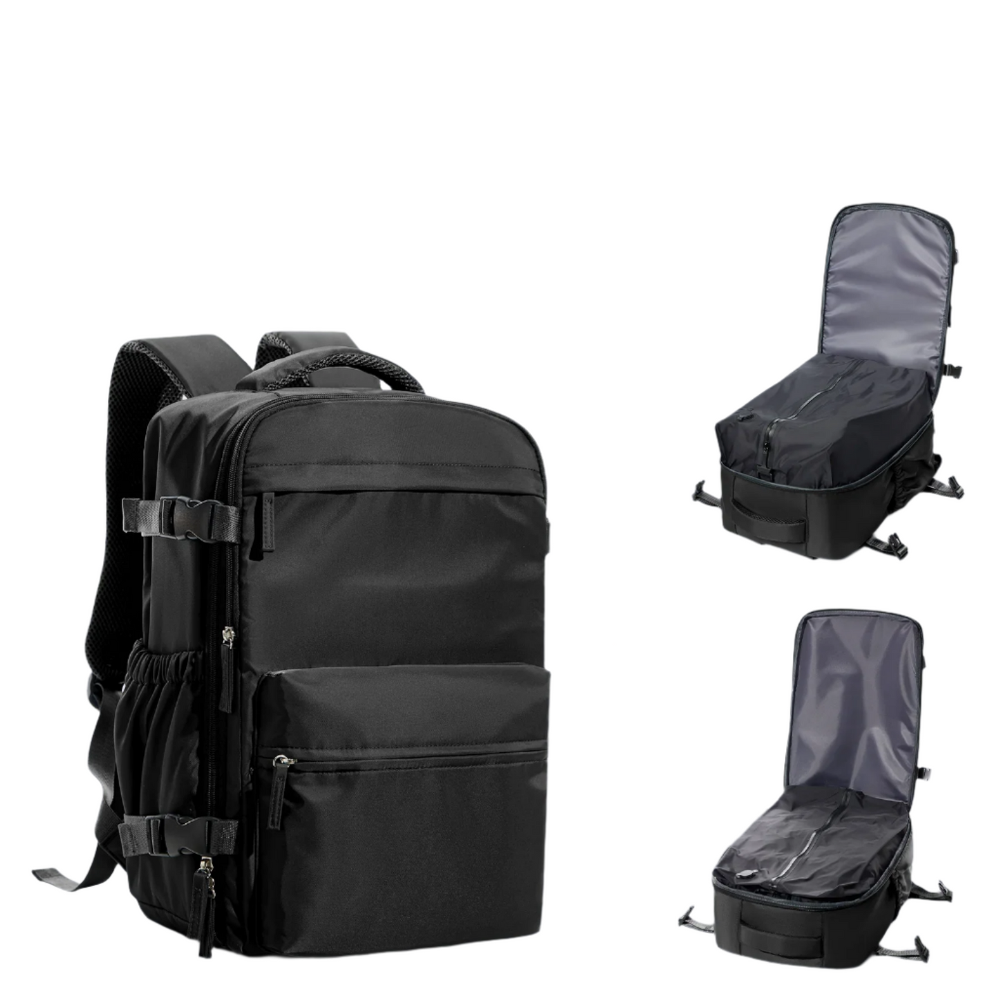 Vacuum Compression Travel Backpack with Pump Black-0
